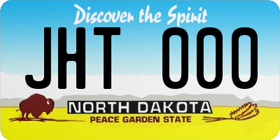 ND license plate JHT000