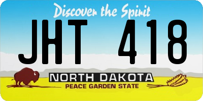 ND license plate JHT418