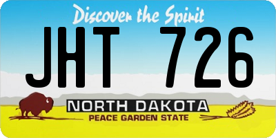 ND license plate JHT726