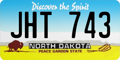 ND license plate JHT743