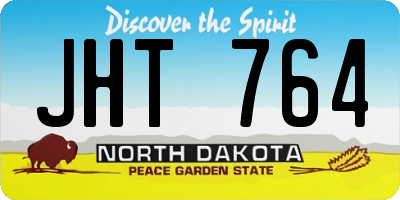 ND license plate JHT764