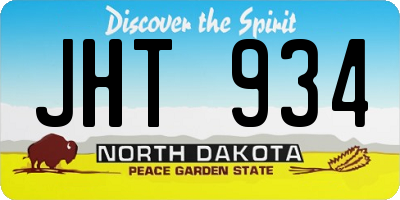 ND license plate JHT934