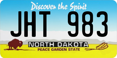 ND license plate JHT983