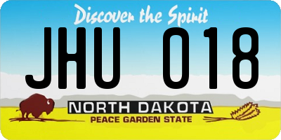 ND license plate JHU018