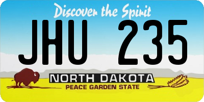 ND license plate JHU235