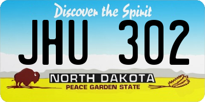 ND license plate JHU302