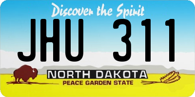 ND license plate JHU311