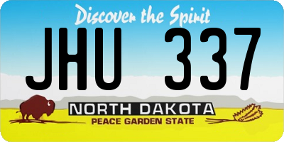 ND license plate JHU337