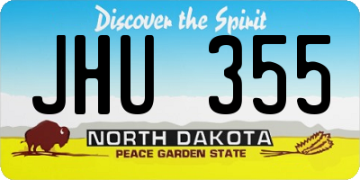 ND license plate JHU355