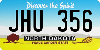 ND license plate JHU356