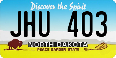 ND license plate JHU403