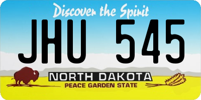 ND license plate JHU545