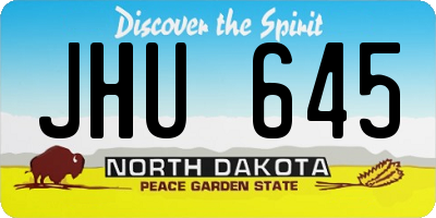 ND license plate JHU645