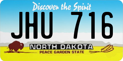 ND license plate JHU716