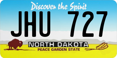 ND license plate JHU727