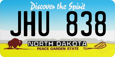 ND license plate JHU838