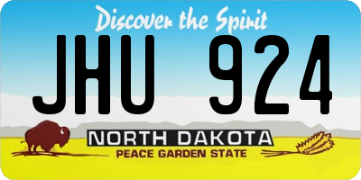 ND license plate JHU924