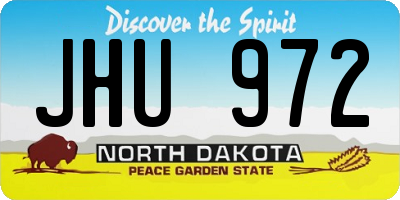 ND license plate JHU972