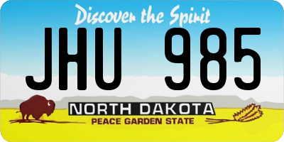 ND license plate JHU985