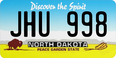 ND license plate JHU998