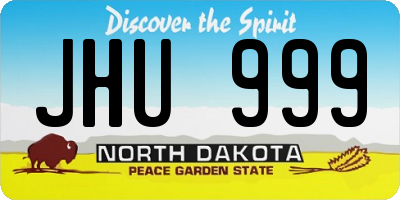 ND license plate JHU999