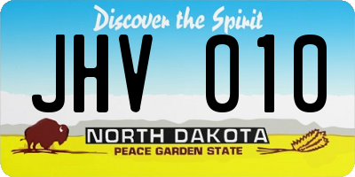 ND license plate JHV010