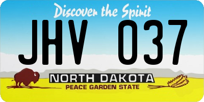 ND license plate JHV037