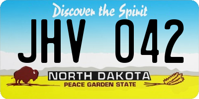 ND license plate JHV042