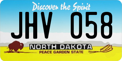 ND license plate JHV058