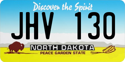 ND license plate JHV130