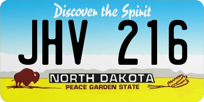 ND license plate JHV216