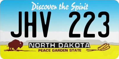 ND license plate JHV223