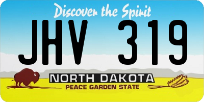 ND license plate JHV319