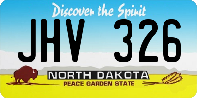 ND license plate JHV326