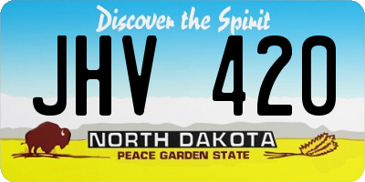 ND license plate JHV420