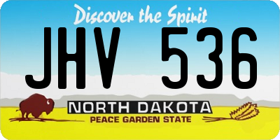 ND license plate JHV536