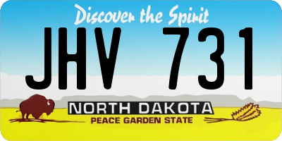 ND license plate JHV731