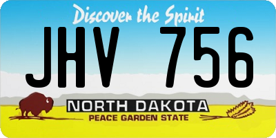 ND license plate JHV756