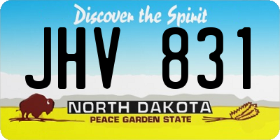 ND license plate JHV831
