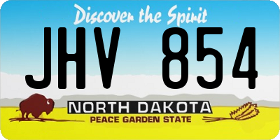 ND license plate JHV854