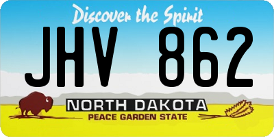 ND license plate JHV862