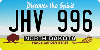 ND license plate JHV996