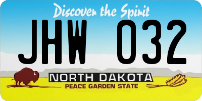 ND license plate JHW032
