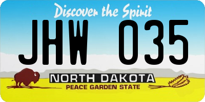 ND license plate JHW035
