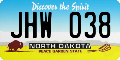 ND license plate JHW038