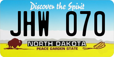 ND license plate JHW070