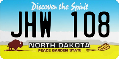 ND license plate JHW108