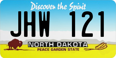 ND license plate JHW121