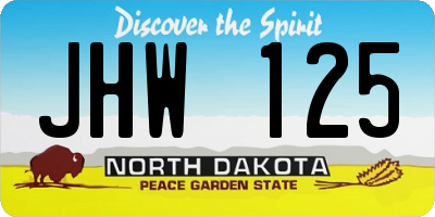 ND license plate JHW125