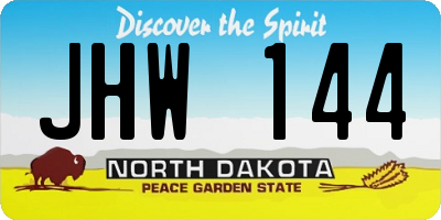 ND license plate JHW144